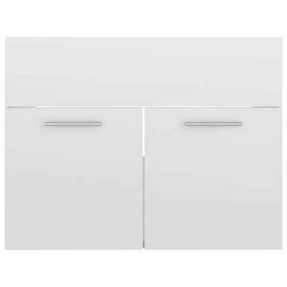 Juego De Muebles De Baño Madera De Ingeniería Blanco Brillo / Vetonek_1