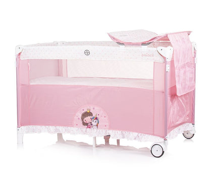 Cuna De Viaje Con Dosel Y Cambiador Palace Princess Pink_2