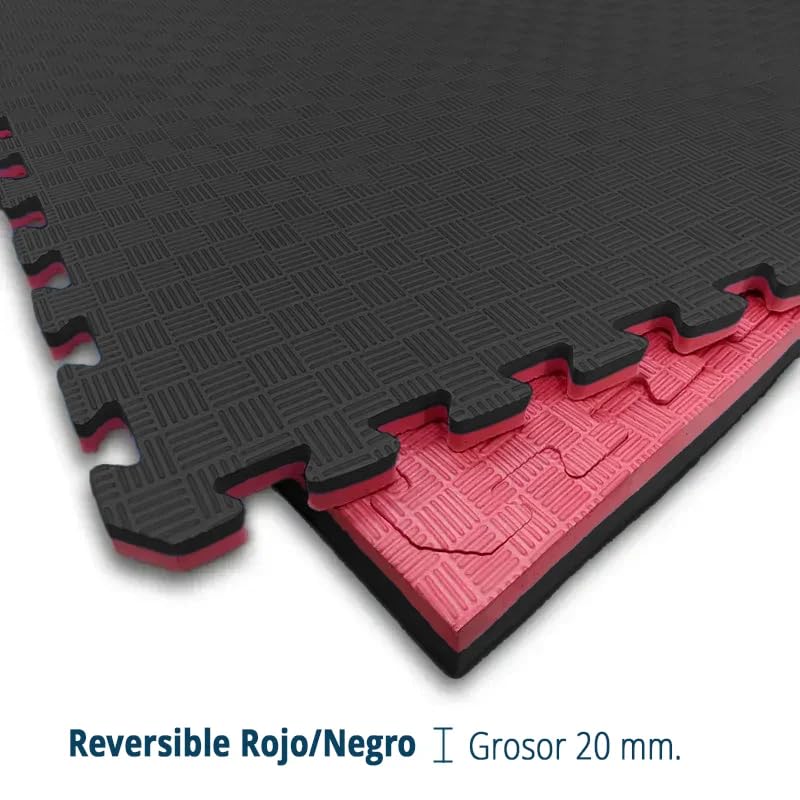 Artatami® Tatami Puzzle 1x1x20 mm Rojo - Negro Pack Ahorro【20 Unidades】Gimnasios - Fitness - Pilates - Yoga_4