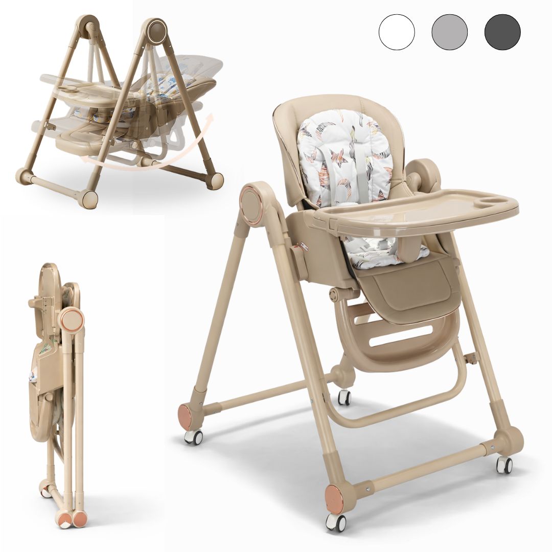 Trona Khaki Evolutiva 3 En 1 | Plegable Y Portátil Con Altura | Reposapiés | Respaldo Y Bandeja Todo Ajustables_0