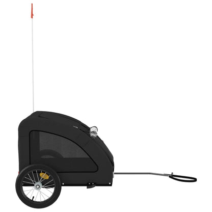 Remolque De Bicicleta Mascotas Hierro Tela Oxford Negro_5