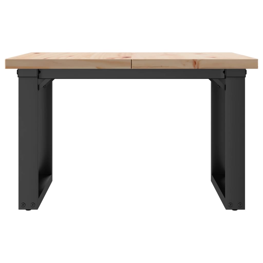 Mesa De Centro Marco O Madera Maciza Pino Y Acero 60x60x40,5 Cm_2