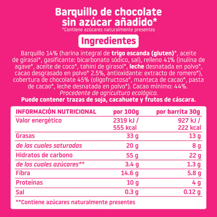 Embalagem de 6 barras de bolacha cobertas com chocolate Triboo - Smileat