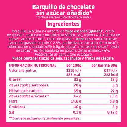 Embalagem de 6 barras de bolacha cobertas com chocolate Triboo - Smileat