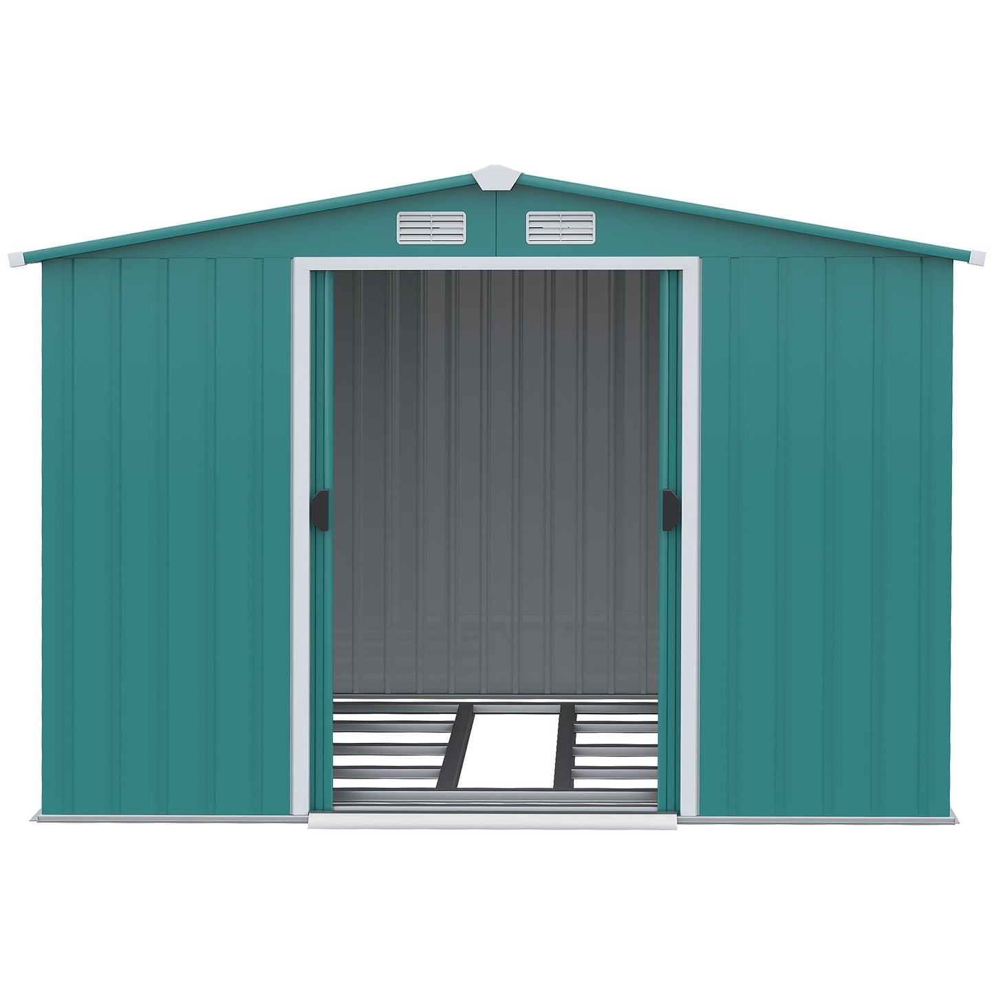 Outsunny Cobertizo De Jardín 260x206x179cm 4,7m² Metálico Con Puertas Correderas_4