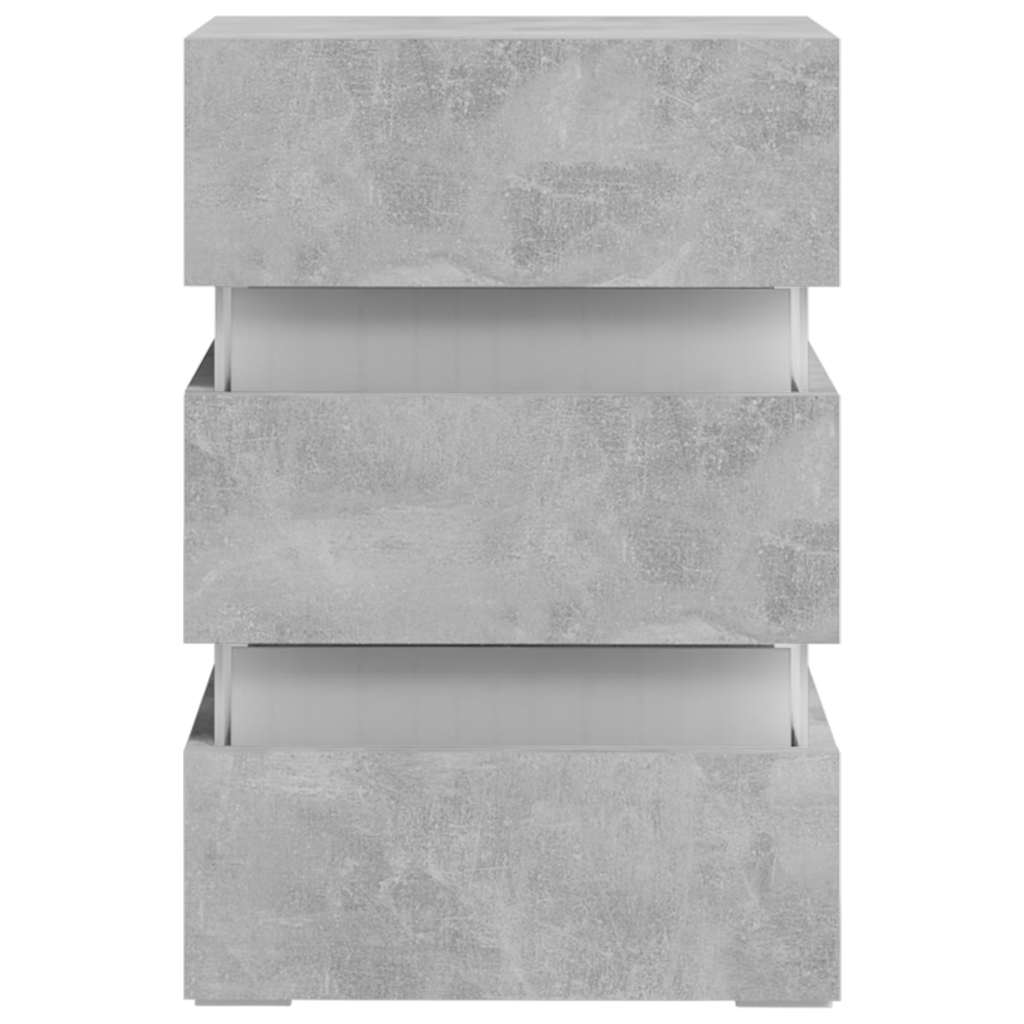 Mesita De Noche Led Madera Ingeniería Gris Hormigón 45x35x67 Cm_3