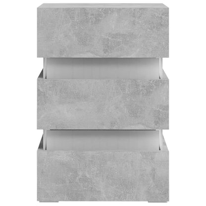 Mesita De Noche Led Madera Ingeniería Gris Hormigón 45x35x67 Cm_3