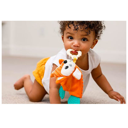 Infantino Go Gaga Cuddly Teether, Zorro De Peluche Con Mordedor De Silicona Para Exploración Sensorial Y Calmar Encías_2