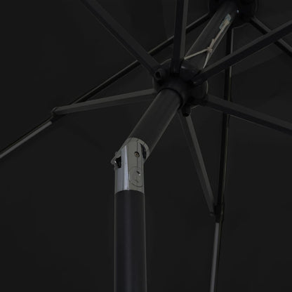 Vidaxl Sombrilla De Jardín Con Luces Led Palo De Aluminio Negra 300 Cm_4