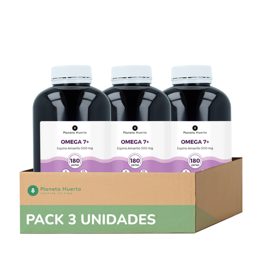 Pack 3xÓmega 7 Espinheiro Marítimo Planeta Huerto 180 Pérolas