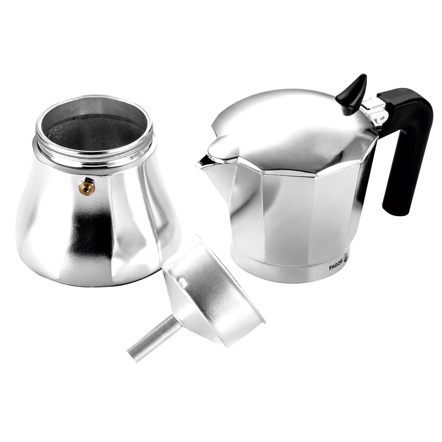 Cafetera Italiana Inducción 6 Tazas Café, Aluminio, Todo Tipo Cocinas, Vitrocerámica, Gas Fagor 81cffgacu06 Plata_2