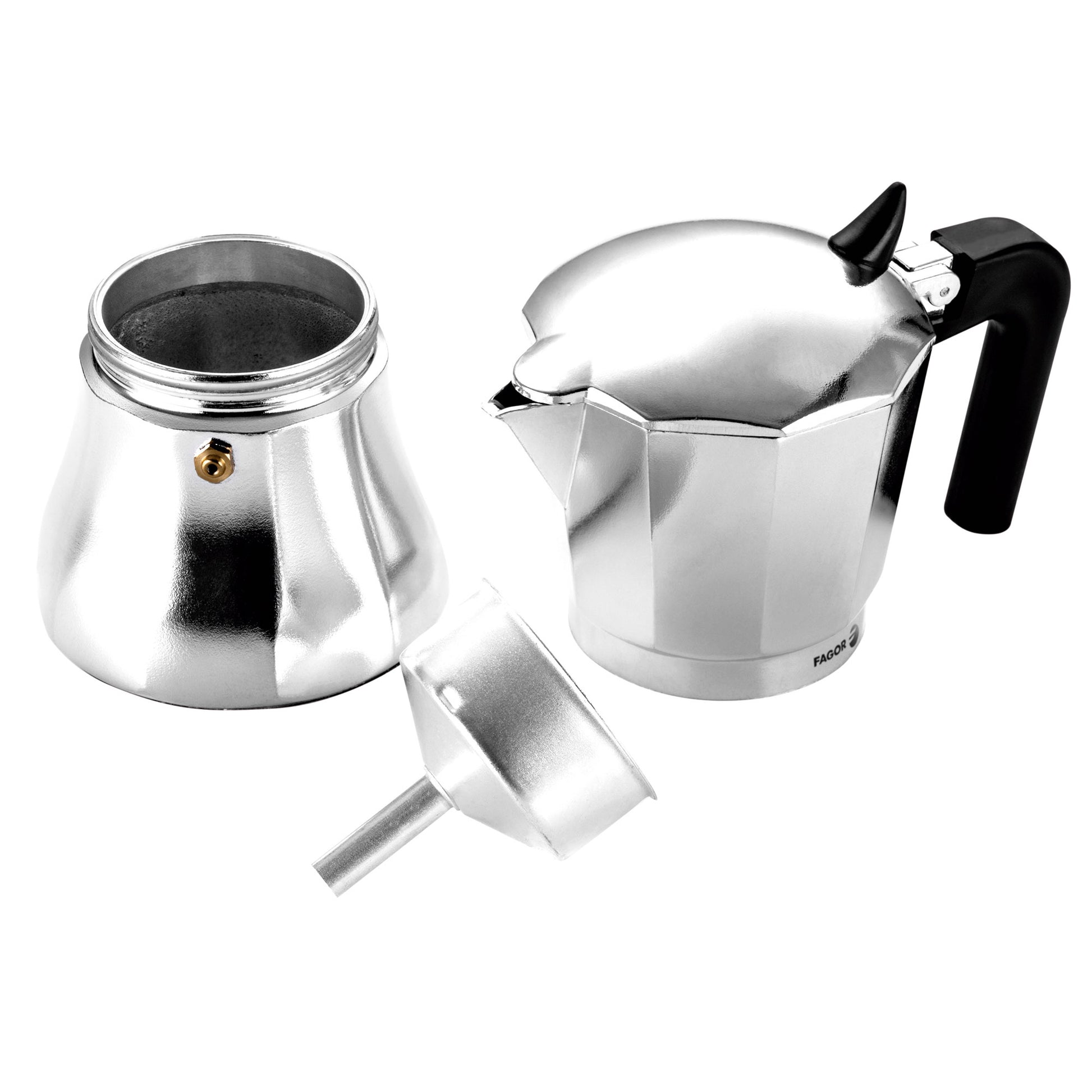 Cafetera Italiana Inducción 6 Tazas Café, Aluminio, Todo Tipo Cocinas, Vitrocerámica, Gas Fagor 81cffgacu06 Plata_2