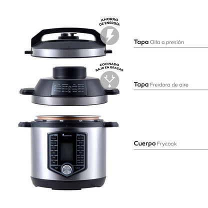 Kit De Freidora De Aire Con Olla A Presión De 1500w De 6l + Spray Pulverizador De Aceite Masterpro_1