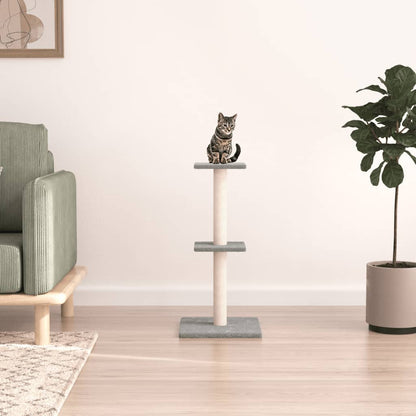 Rascador Para Gatos Con Postes De Sisal Gris Claro 73 Cm_1