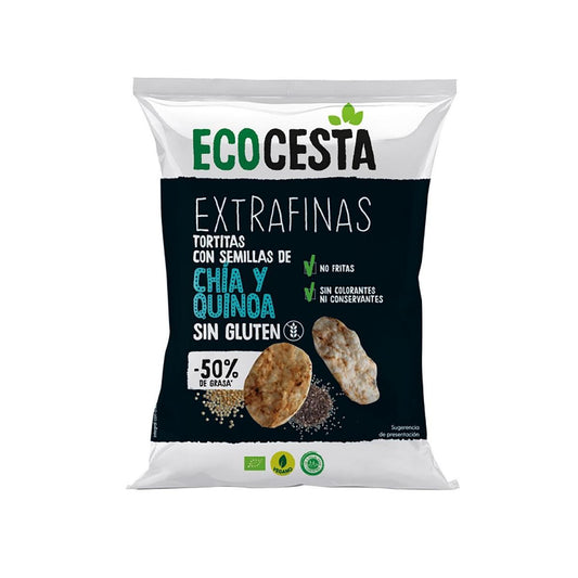 Bolinhos de Arroz Integral Extrafinos com Chia e Quinoa Sem Glúten Ecocesta BIO 60 G