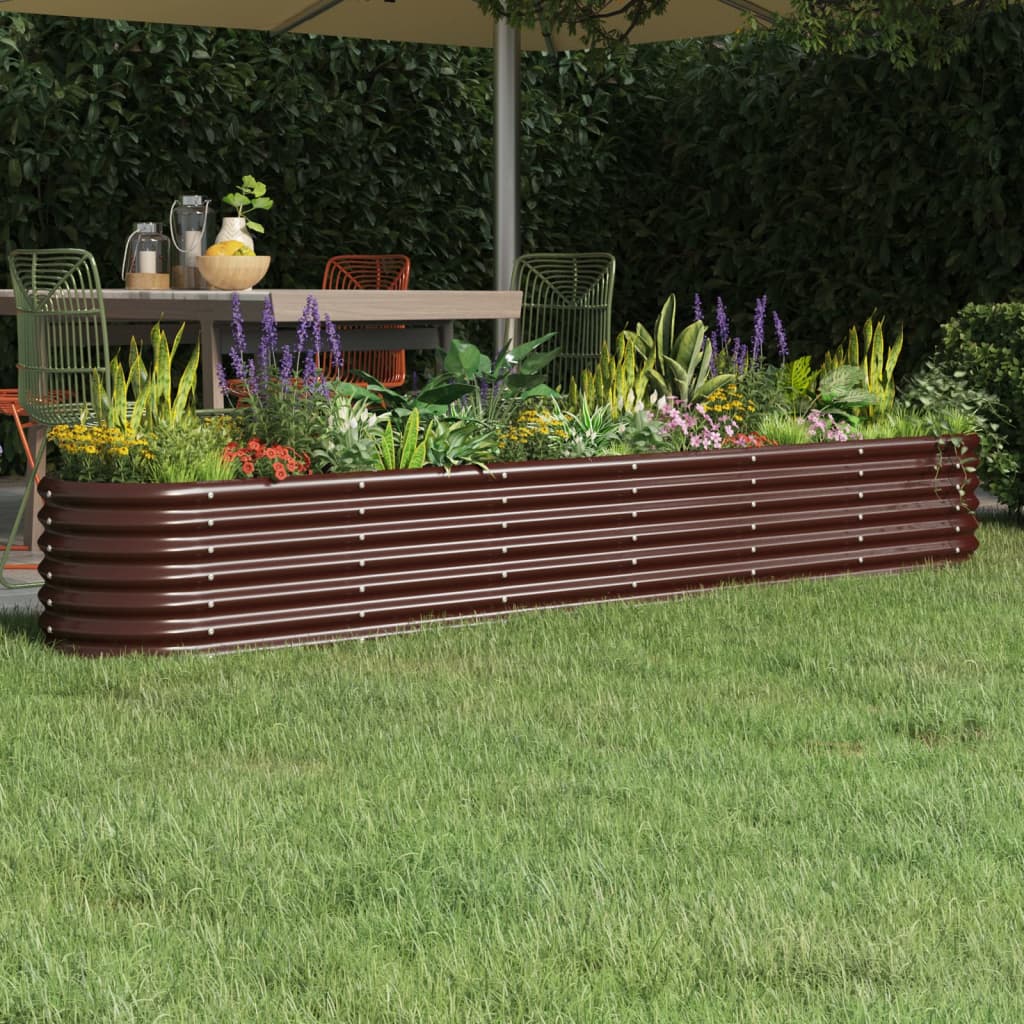 Jardinera Arriate Acero Galvanizado Marrón 260x40x36 Cm_1