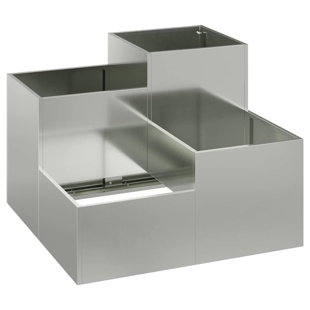 Maceta Para Jardín Plateado 80 X 80 X 60 Cm Acero Galvanizado_0