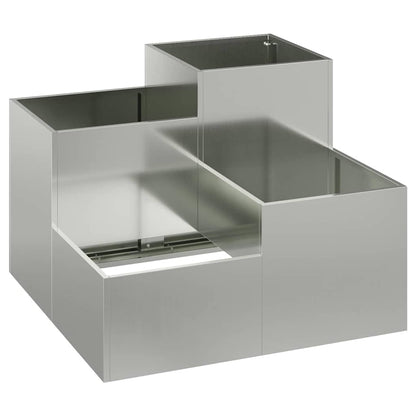 Maceta Para Jardín Plateado 80 X 80 X 60 Cm Acero Galvanizado_0