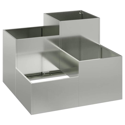 Maceta Para Jardín Plateado 80 X 80 X 60 Cm Acero Galvanizado_0