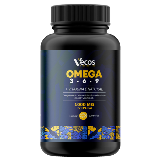 Omega 3-6-9 VECOS (120 perlas) | Corazón, visión y cerebro | Ácidos grasos EPA, DHA, GLA, ALA + Vitamina E_0