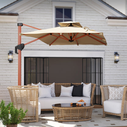 Outsunny Sombrilla De Jardín 300x198x252 Cm Con Manivela Inclinación Ajustable_3