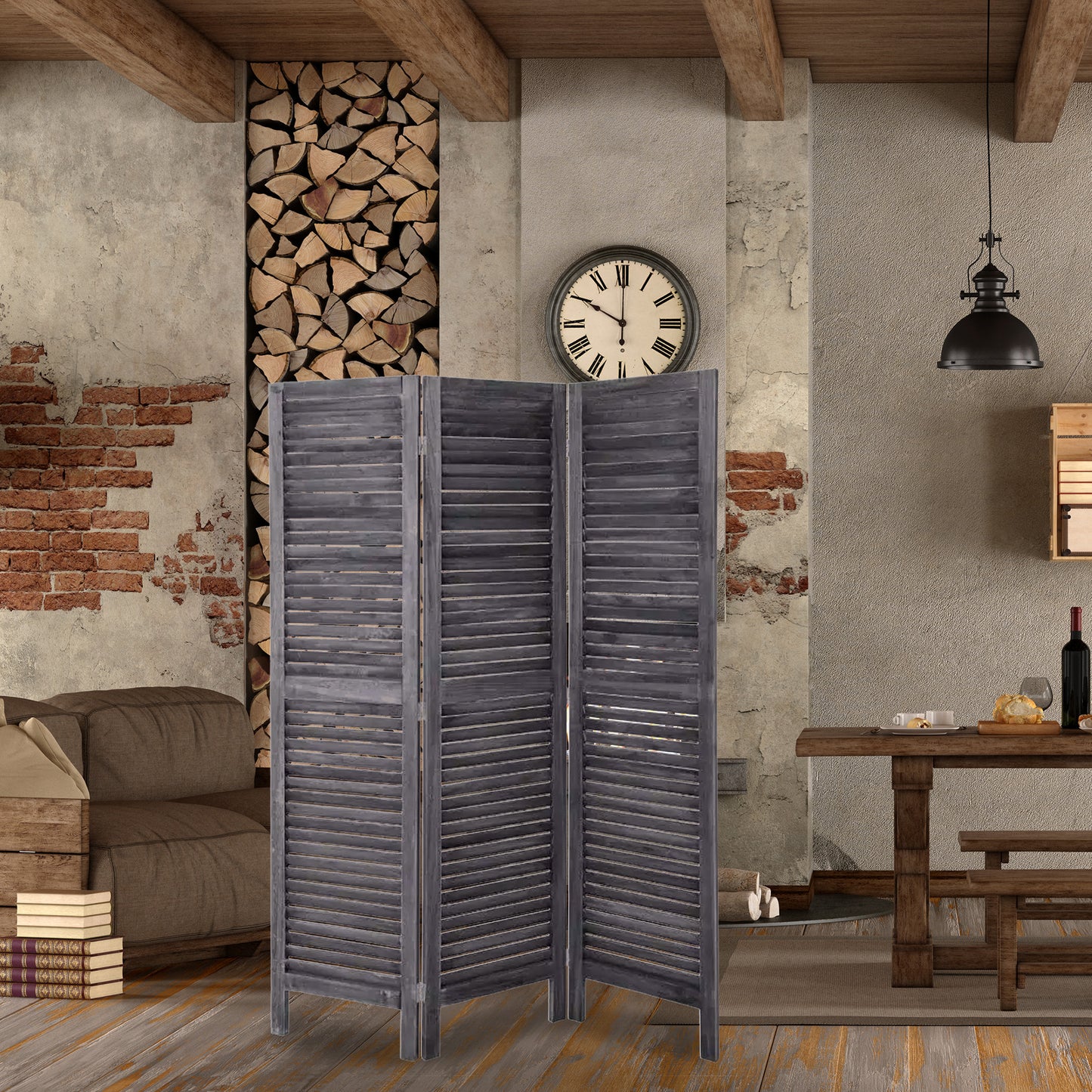 Well Home - Pantalla De Madera Gris 121,8x1,9x170,7_2