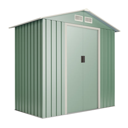 Caseta De Metal Wasabi Light Green Plus S 2,43 M2 - Garantía 10 Años - 121x201x190 Cm. Cobertizo Jardin_0