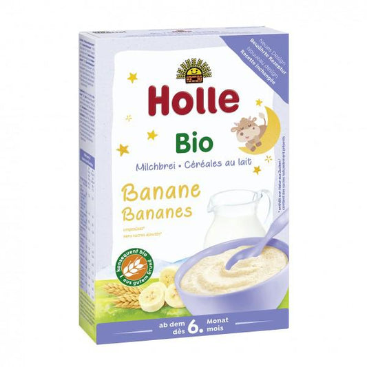 Papa de farinha de trigo e banana com leite +6M Holle, 250 g
