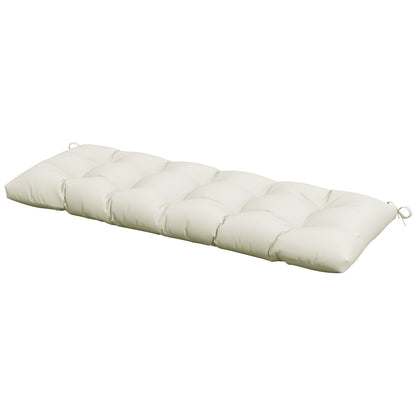 Outsunny Cojín Para Banco 128x48x8 Cm Con 2 Cordones Impermeable Crema_0