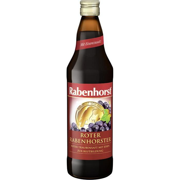 Sumo de uva vermelha Rabenhorst com ferro, 750 ml