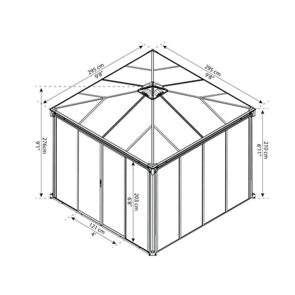 Ledro gazebo fechado gazebo 300x300 cm 