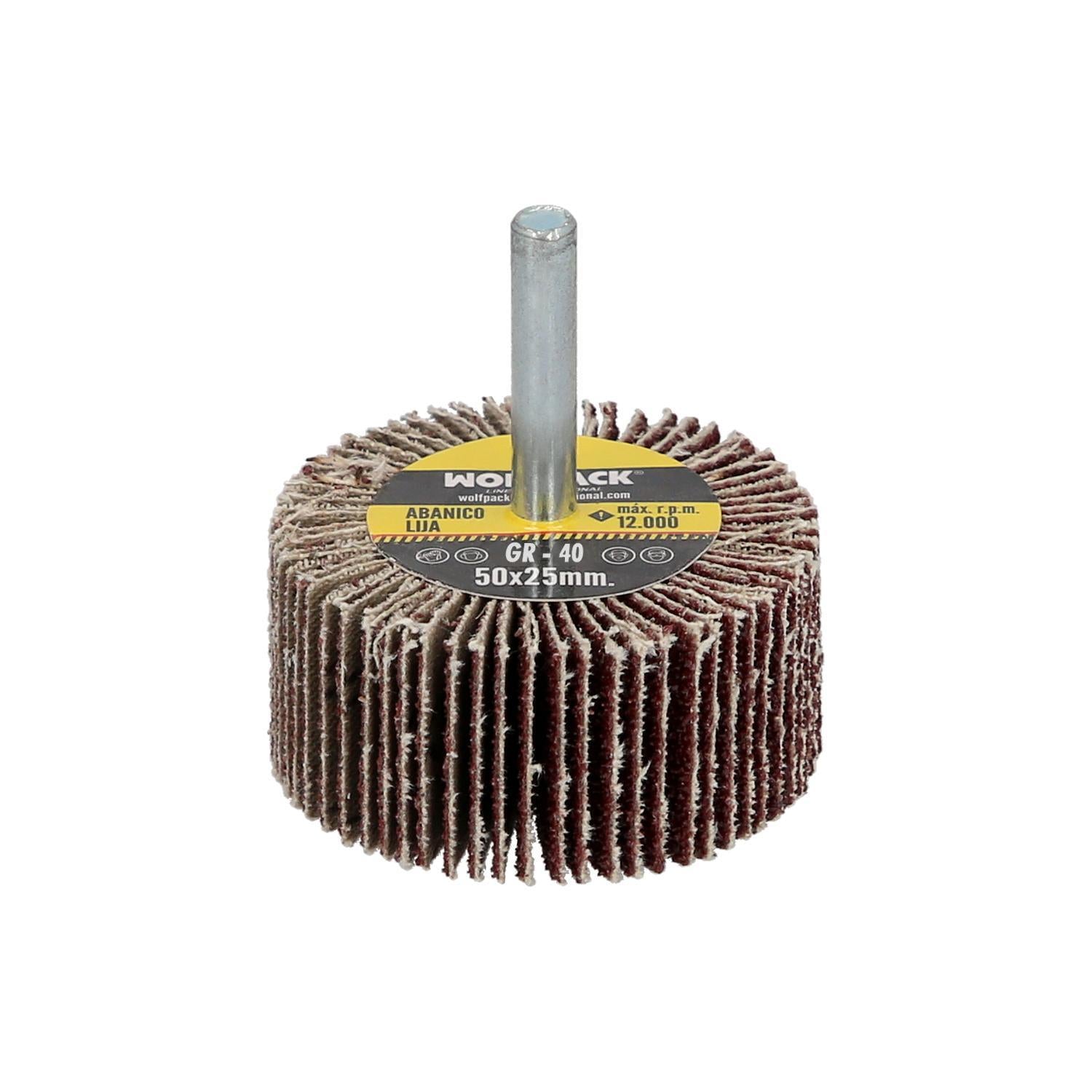 Abanico Lija Grano 40 Medida Ø 50 X 25 Mm. Disco Abrasivo Laminas, Ruedas Mil Hojas, Ruedas Abrasivas,lijado,desbaste,pulir_0