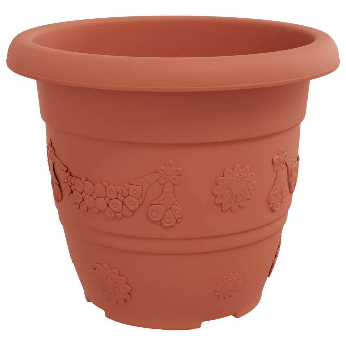 Macetas 6 Uds. Rojo Ladrillo Ø 30 X 25 Cm Plástico_5