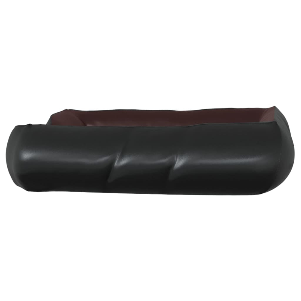 Vidaxl Cama Para Perros De Cuero Sintético Negro Y Marrón 105x80x25 Cm_4