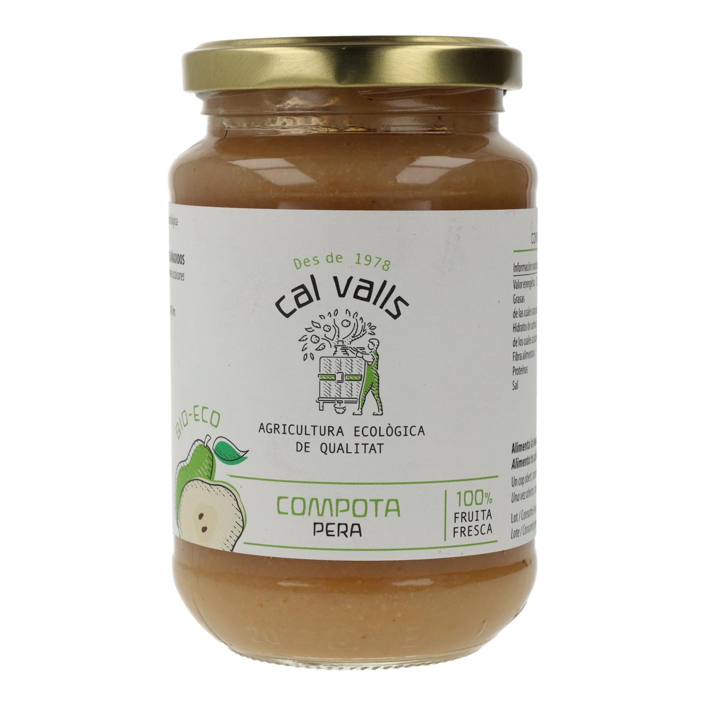 Compota de pêra ECO Cal Valls, 350 g