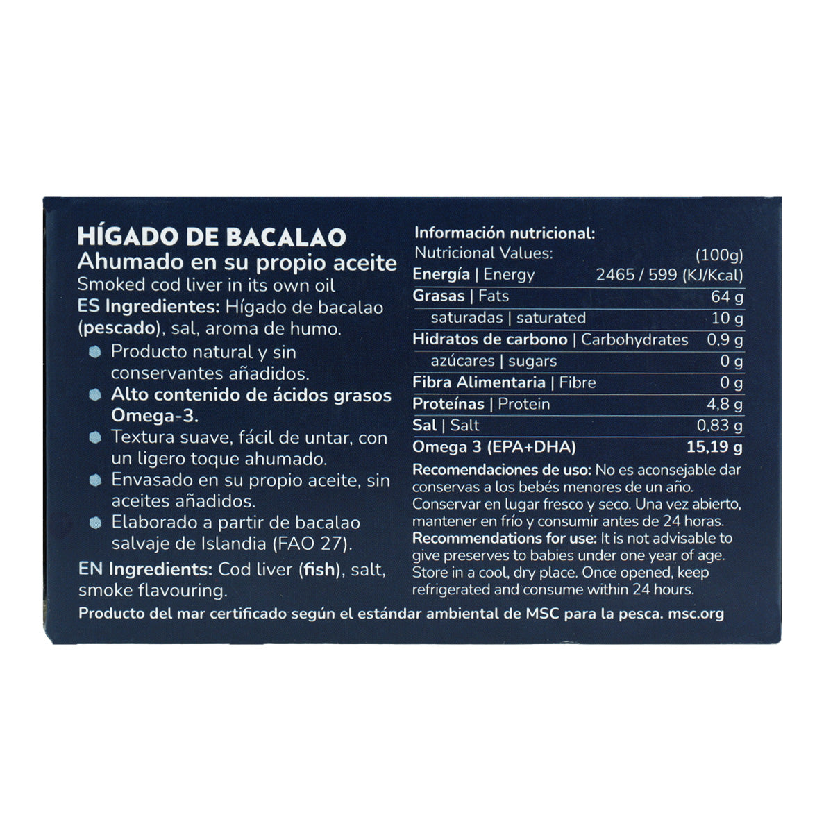 Pack 12x Hígado de bacalao en su propio aceite Planeta Huerto 120 g