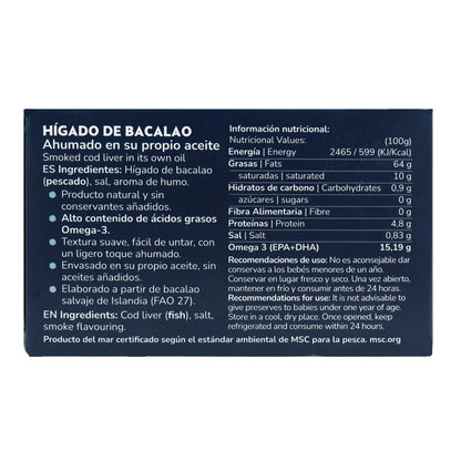 Pack 12x Hígado de bacalao en su propio aceite Planeta Huerto 120 g