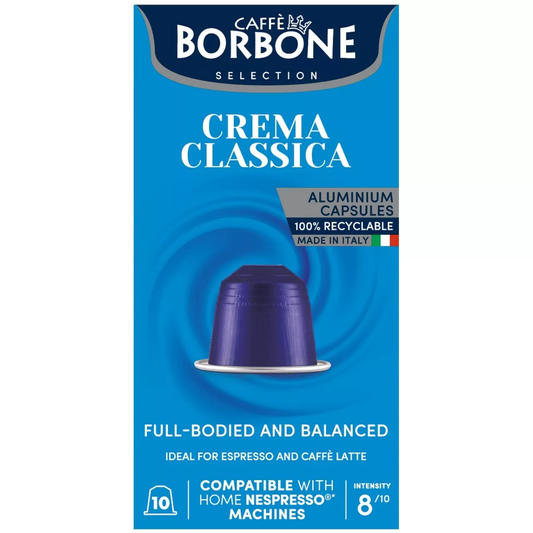 Cápsulas de Café Clássico com Creme compatíveis com Nespresso Borbone 10 cápsulas 50g