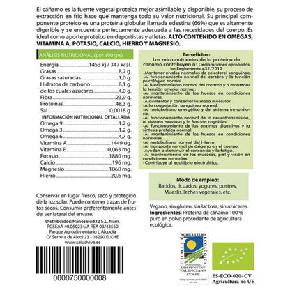 Proteína de Cânhamo Biológica 250g, Saúde Viva