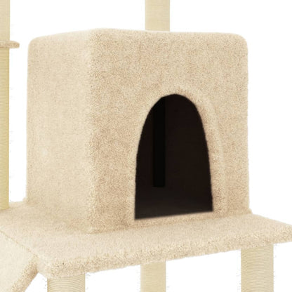 Rascador Para Gatos Con Postes De Sisal Color Crema 96,5 Cm_5