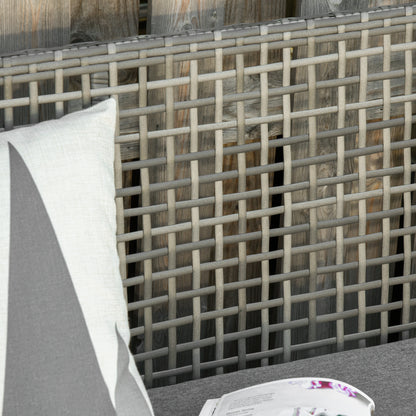 Outsunny Sofá De Ratán Dos Plazas Con Cojín Desmontable Sillón Mueble De Jardín_3