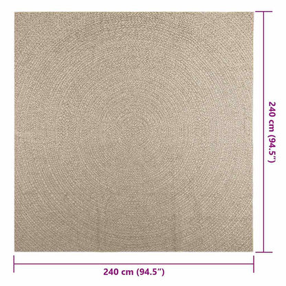 Vidaxl Alfombra Zizur Aspecto Yute Interior/exterior Beige 240x240 Cm_2