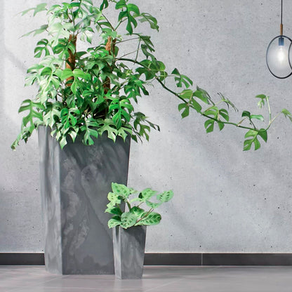 Maceta Urbi Square Beton Effect 2l., Dimensiones (mm) 126x126x200, Color Antracita