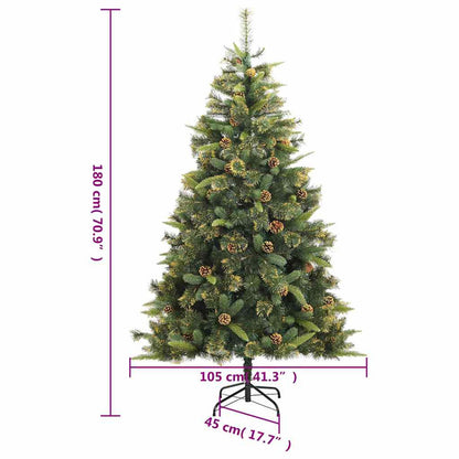 Vidaxl Árbol De Navidad Artificial Con Bisagras 300 Led Y Bolas 180 Cm_2