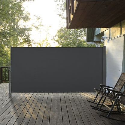 Outsunny Toldo Lateral Retráctil 300x160 Cm Pantalla Enrollable Para Jardín Gris_1