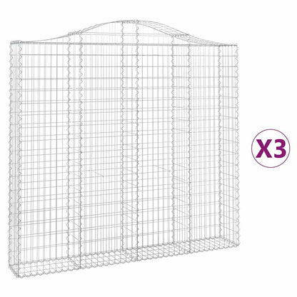 Cestas De Gaviones 3 Uds Forma De Arco Hierro 200x30x180/200 Cm_0