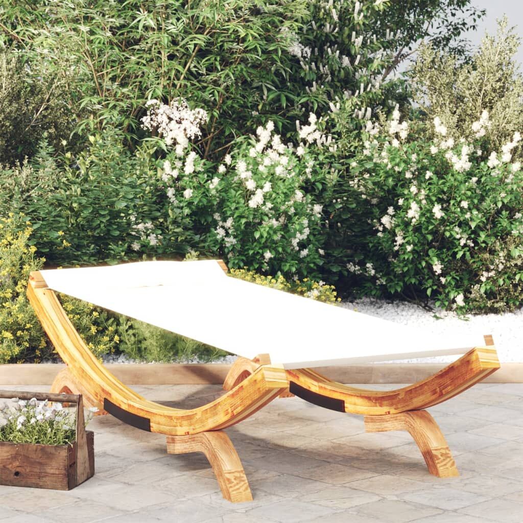 Vidaxl Tumbona De Madera Maciza Curvada Crema 100x188,5x44 Cm_1