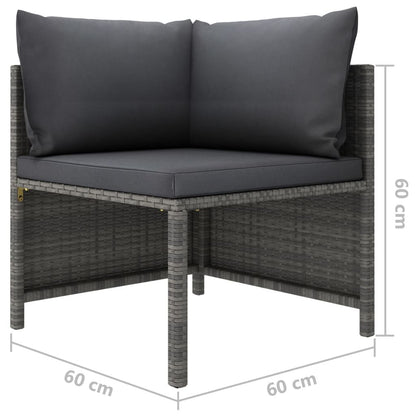 Vidaxl Set De Muebles De Jardín 3 Pzas Y Cojines Ratán Sintético Gris_2