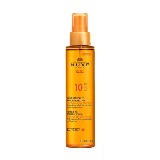 Óleo Bronzeador Nuxe Sun Rosto e Corpo Proteção Baixa FPS 10 Nuxe 150ml
