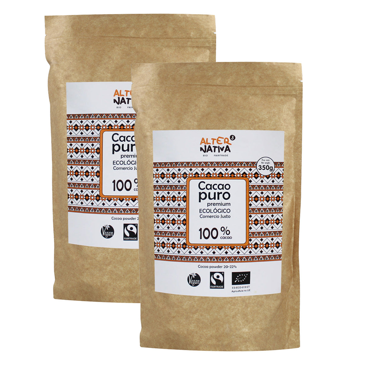 Pack 2x Cacao Puro Premium Bio Alternativa 350 g